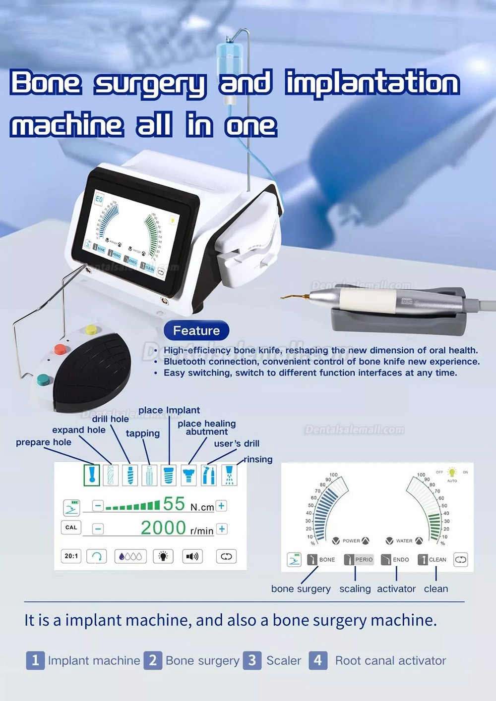XLY-ZZJ300 Dental Piezoelectric Unit and Implant Surgical Motor System